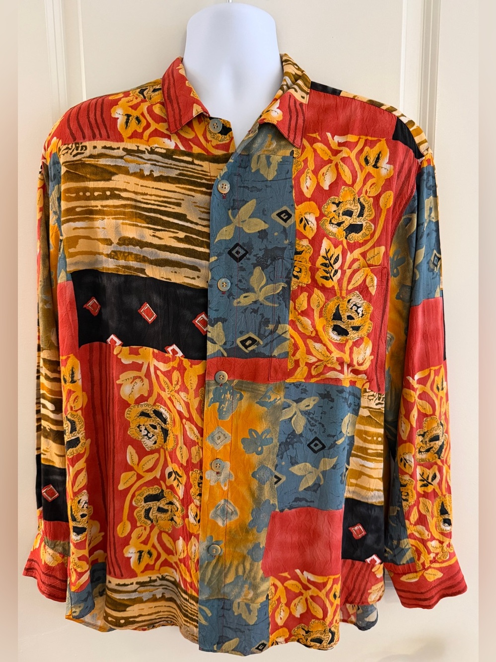 Jams World Men's Hawaiian Aloha Long Sleeved Shirt, Large, Great Condition